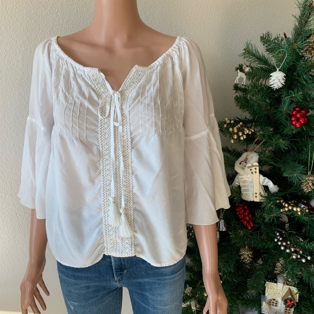 Khush White Peasant Blouse